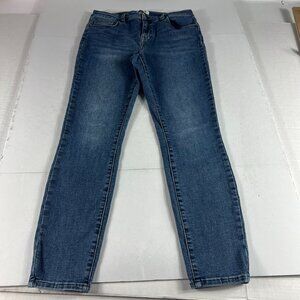 Pistola Jeans Women's 29x27* Mid Rise Skinny Crop Dark Blue Faded Denim Tag 28